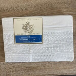 Cannon Royal Family Court of Versailles Queen Flat Sheet White Diamant 250TC